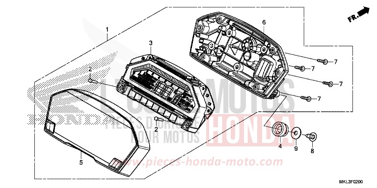 MESSGERAET von NC750X "Meca" CANDY CHROMOSPHERE RED (R381) von 2019